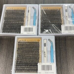 APCLUST DIY Cluster Lashes Kit with Tweezers. 3 packs. Brand new!